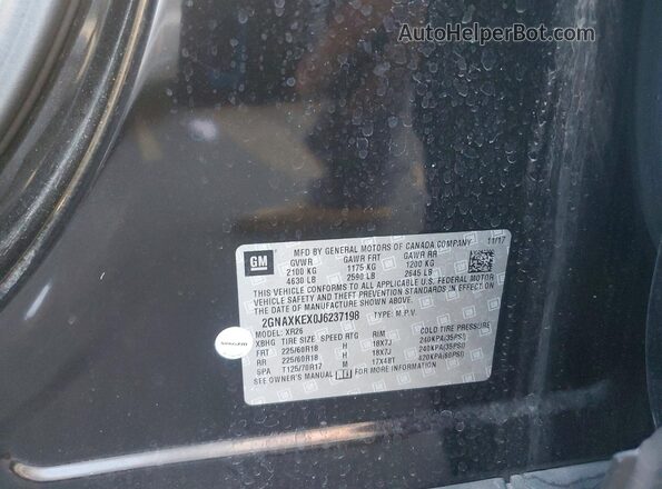 2GNAXKEX0J6237198 2018 CHEVROLET EQUINOX Black Widok wnętrza 360 stopni