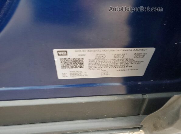 2GNAXTEV5N6131534 2022 CHEVROLET EQUINOX Blue VIN კოდის სტიკერის ხედი