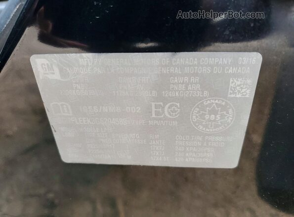 2GNFLEEK3G6294589 2016 CHEVROLET EQUINOX Black Engine compartment view