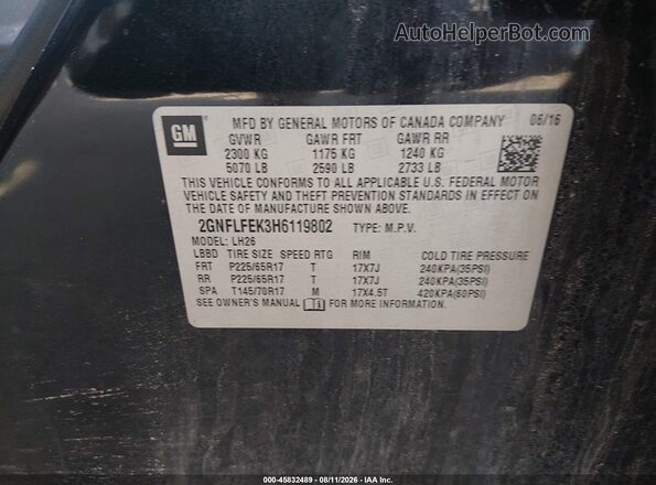 2GNFLFEK3H6119802 2017 CHEVROLET EQUINOX Black Vista del compartimento del motor