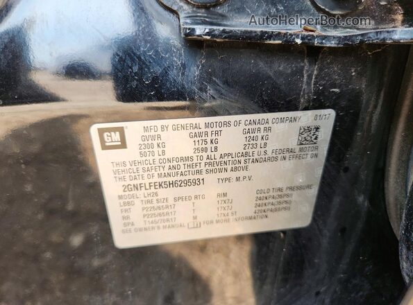 2GNFLFEK5H6295931 2017 CHEVROLET EQUINOX Black Շարժիչի բաժամունքի տեսք