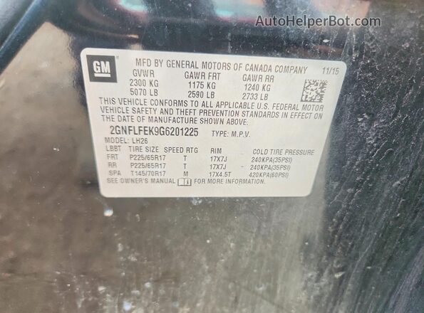 2GNFLFEK9G6201225 2016 CHEVROLET EQUINOX Black Engine compartment view
