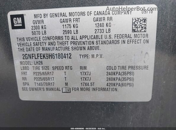 2GNFLFEK9H6180412 2017 CHEVROLET EQUINOX Gray Vista del compartimento del motor