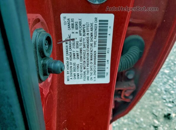 2HGFC1F34HH640424 2017 HONDA CIVIC Red Շարժիչի բաժամունքի տեսք
