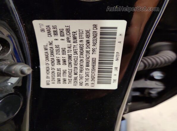 2HGFC1F35HH656003 2017 HONDA CIVIC Black Vista del compartimento del motor