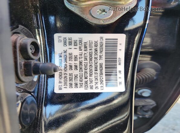 2HGFC1F36HH638495 2017 HONDA CIVIC Black Շարժիչի բաժամունքի տեսք