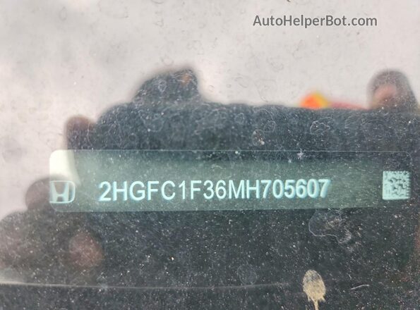 2HGFC1F36MH705607 2021 HONDA CIVIC Black ძრავის განყოფილების ხედი