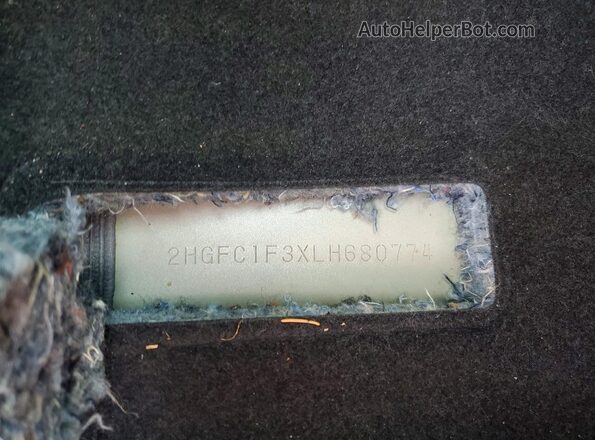 2HGFC1F3XLH680774 2020 HONDA CIVIC Silver Widok naklejki z numerem VIN