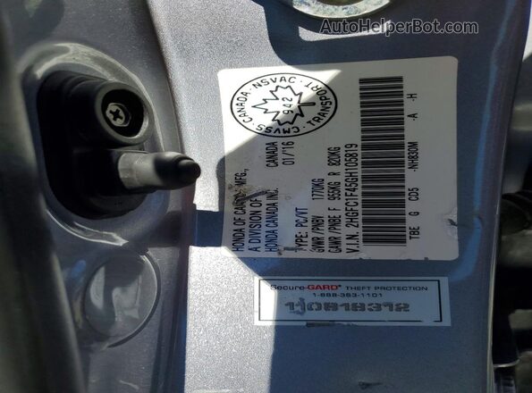 2HGFC1F45GH105819 2016 HONDA CIVIC Gray ძრავის განყოფილების ხედი