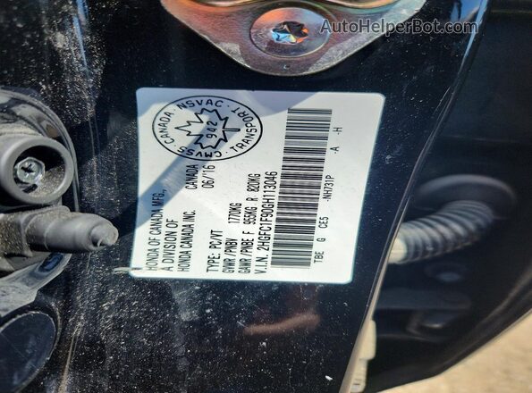 2HGFC1F90GH113046 2016 HONDA CIVIC Black Շարժիչի բաժամունքի տեսք