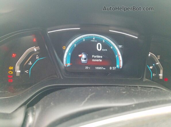 2HGFC2E52HH032975 2017 HONDA CIVIC Blue Вид щитка приладів