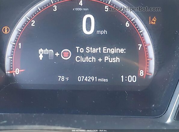 2HGFC2E81KH552585 2019 HONDA CIVIC Gray 