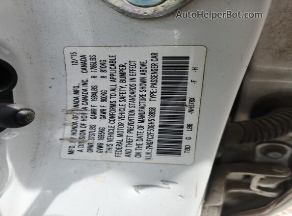 2HGFC2F50GH518858 2016 HONDA CIVIC Белый Вид подкапотного пространства
