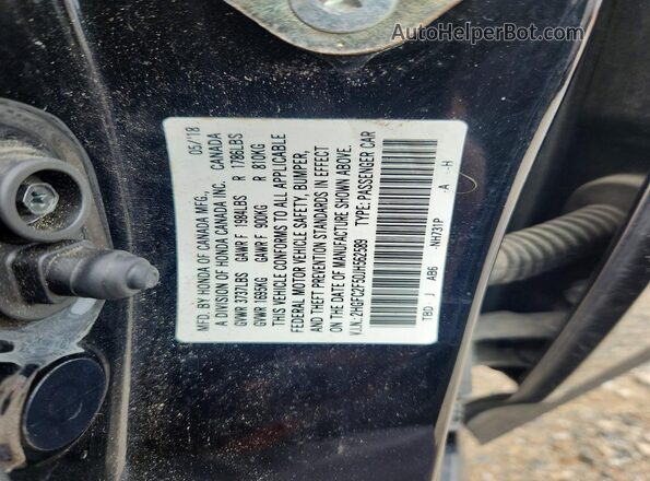 2HGFC2F50JH562589 2018 HONDA CIVIC Black Widok naklejki z numerem VIN
