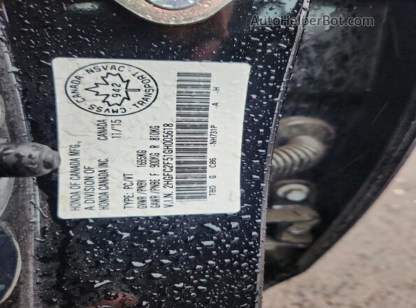 2HGFC2F51GH005618 2016 HONDA CIVIC Black Widok komory silnika