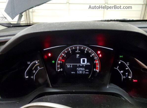 2HGFC2F52GH517789 2016 HONDA CIVIC Black Widok zestawu wskaźników