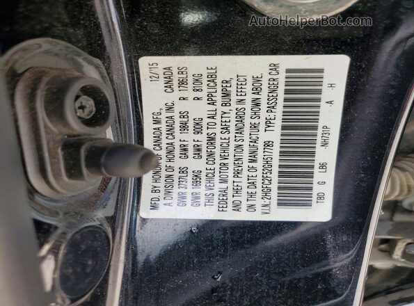 2HGFC2F52GH517789 2016 HONDA CIVIC Black Widok naklejki z numerem VIN