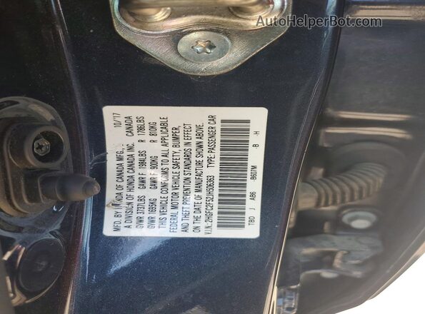2HGFC2F52JH506363 2018 HONDA CIVIC Blue Շարժիչի բաժամունքի տեսք