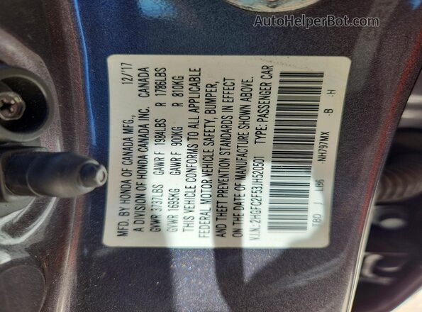 2HGFC2F53JH520501 2018 HONDA CIVIC Gray ძრავის განყოფილების ხედი