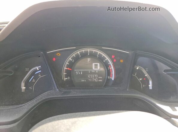 2HGFC2F53JH592993 2018 HONDA CIVIC White Vista del cuadro de instrumentos