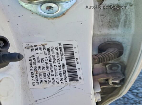 2HGFC2F53JH592993 2018 HONDA CIVIC White Vista del compartimento del motor