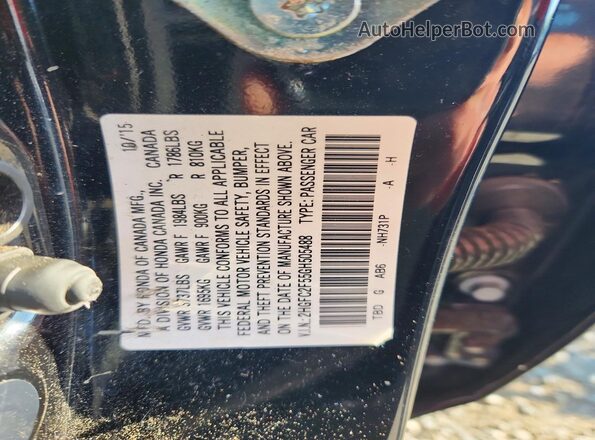 2HGFC2F55GH505488 2016 HONDA CIVIC Black Widok komory silnika