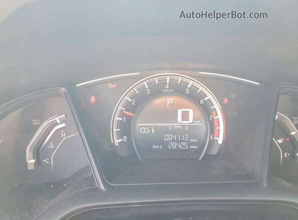 2HGFC2F55HH577289 2017 HONDA CIVIC Red Instrument cluster view