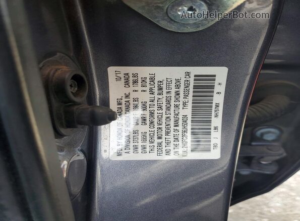2HGFC2F56JH504034 2018 HONDA CIVIC Gray Շարժիչի բաժամունքի տեսք