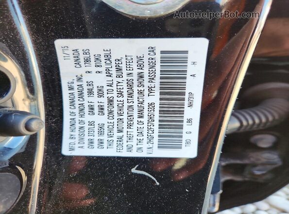 2HGFC2F57GH515326 2016 HONDA CIVIC Black Вид підкапотного простору