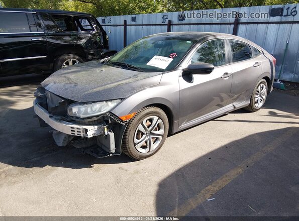 2HGFC2F57GH534183 2016 HONDA CIVIC Gray წინა მარცხენა ხედი სამი მეოთხედიდან
