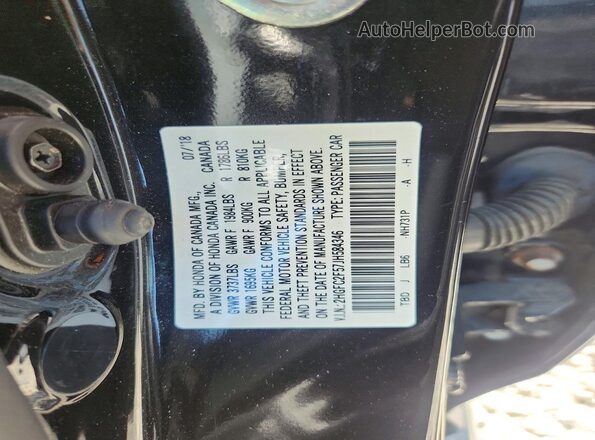 2HGFC2F57JH584346 2018 HONDA CIVIC Black Engine compartment view