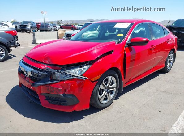 2HGFC2F57JH597680 2018 HONDA CIVIC Red წინა მარცხენა ხედი სამი მეოთხედიდან