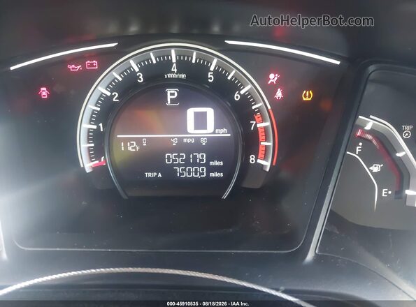 2HGFC2F57JH597680 2018 HONDA CIVIC Red უკანა სავარძლების ხედი