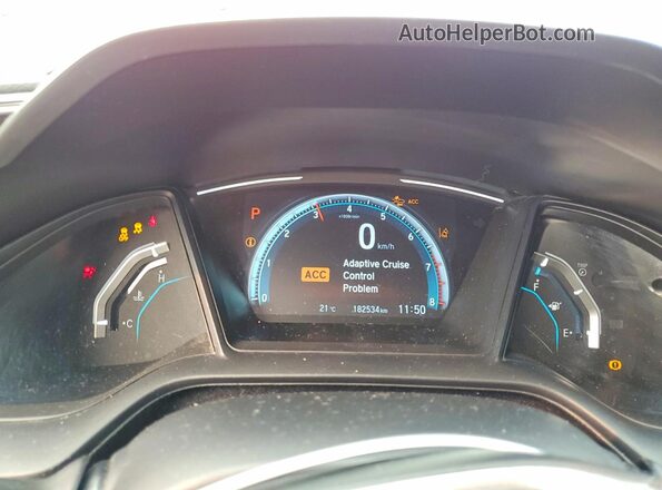 2HGFC2F57KH000108 2019 HONDA CIVIC Red Вид щитка приладів