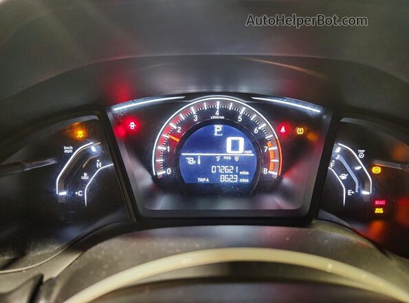2HGFC2F58GH539652 2016 HONDA CIVIC Black Вид щитка приладів