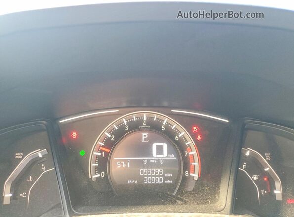2HGFC2F58HH524778 2017 HONDA CIVIC Black Вид щитка приладів