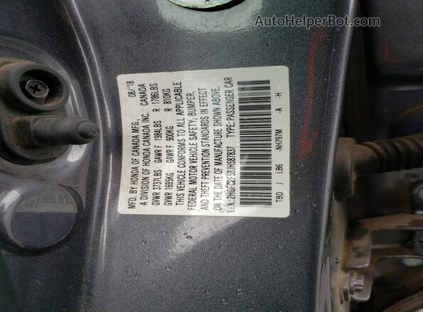 2HGFC2F58JH587837 2018 HONDA CIVIC Gray Շարժիչի բաժամունքի տեսք