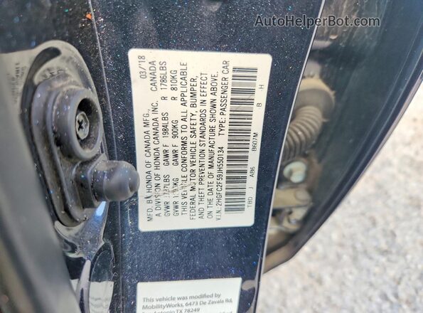 2HGFC2F59JH550134 2018 HONDA CIVIC Gray Widok komory silnika