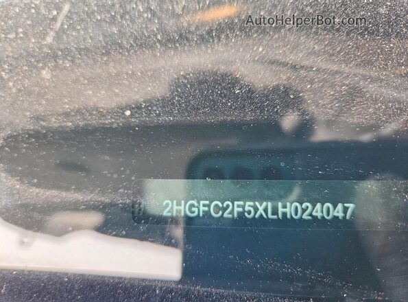 2HGFC2F5XLH024047 2020 HONDA CIVIC Black Vista de la etiqueta del VIN