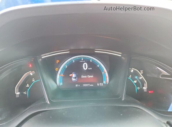 2HGFC2F60KH574672 2019 HONDA CIVIC Blue Սարքավորումների վահանակի տեսք