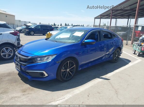 2HGFC2F60MH504771 2021 HONDA CIVIC Blue წინა მარცხენა ხედი სამი მეოთხედიდან