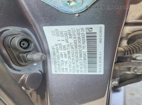 2HGFC2F63MH524013 2021 HONDA CIVIC Gray Widok komory silnika