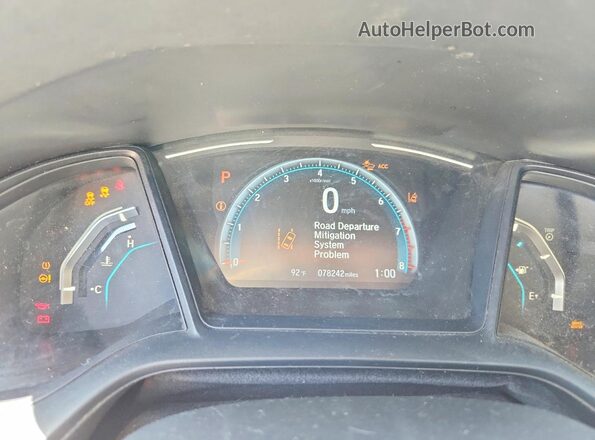 2HGFC2F64LH593601 2020 HONDA CIVIC Blue Вид щитка приладів