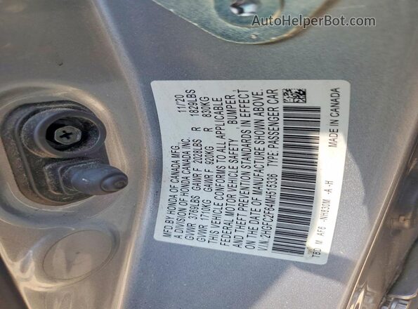 2HGFC2F64MH515336 2021 HONDA CIVIC Silver Вид підкапотного простору