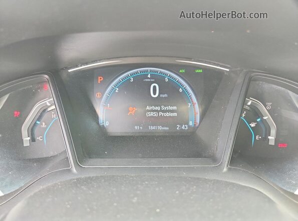 2HGFC2F65GH501854 2016 HONDA CIVIC White Вид щитка приладів
