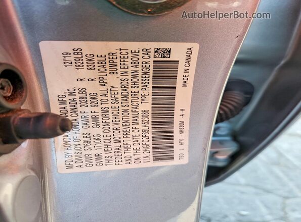 2HGFC2F65LH523086 2020 HONDA CIVIC Silver Vista del compartimento del motor