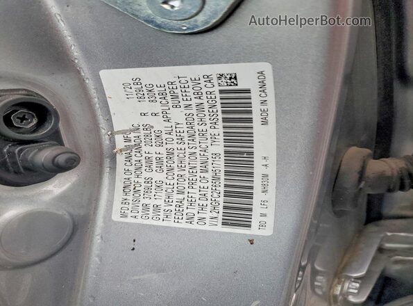 2HGFC2F65MH517158 2021 HONDA CIVIC Silver VIN sticker view