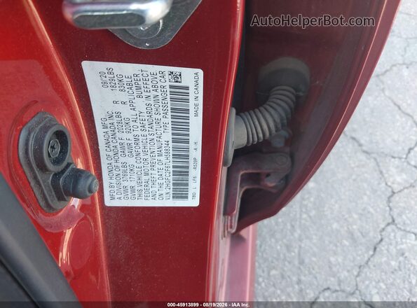 2HGFC2F67LH588344 2020 HONDA CIVIC Red Вид підкапотного простору