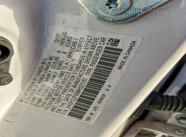 2HGFC2F69MH527157 2021 HONDA CIVIC White Вид підкапотного простору