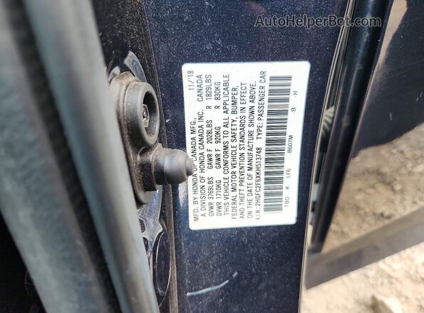 2HGFC2F6XKH513748 2019 HONDA CIVIC Blue VIN կոդի պիտակի տեսք